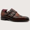 HOMME Latina - Round Toe Brogue Calfskin Monk Strap