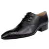 Homme Reggio Emilia – Snake Print Oxford in Black Calfskin Leather